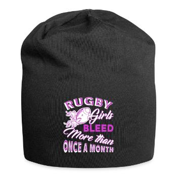 Rugby Girl Bleed More Than Once A Month - Jersey Beanie - black - Front