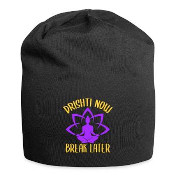 Yoga Drishti Now Break Later Funny Yoga - Jersey-Beanie - Schwarz - Vorne