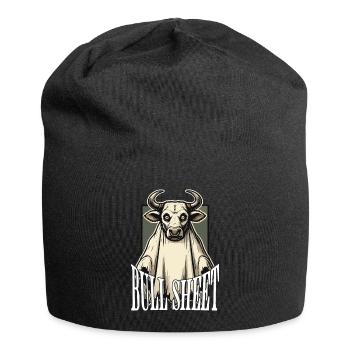Drôle de taureau feuille d’humour Design - Bonnet en jersey - noir - Devant