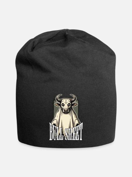 Lustiger Bull Sheet Humor Design - Jersey-Beanie - Schwarz