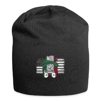 Mexiko Mexico Mexikaner Geschenk Flagge Fußball - Jersey-Beanie - Schwarz - Vorne