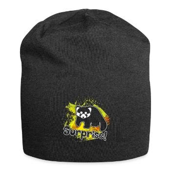 Red Panda Surprise - Jersey Beanie - charcoal grey - Front