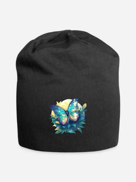 Butterfly Schmetterlinge Schmetterling - Jersey-Beanie - Schwarz