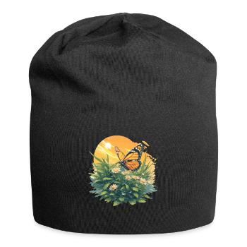 Butterfly Schmetterlinge Schmetterling - Jersey-Beanie - Schwarz - Vorne