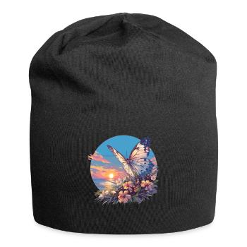 Butterfly Schmetterlinge Schmetterling - Jersey-Beanie - Schwarz - Vorne