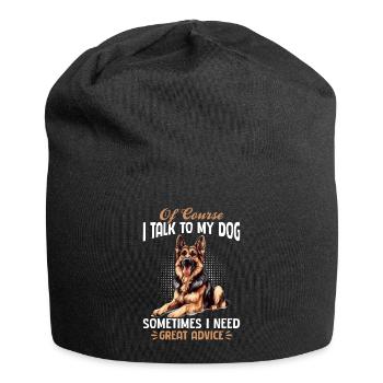 Berger allemand Race Bien sûr que je parle - Bonnet en jersey - noir - Devant