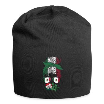 Mexique Mexique Cadeau mexicain Flag Football - Bonnet en jersey - noir - Devant