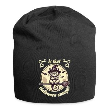 Is the Halloween enough witch cat design - Jersey Beanie - black - Front