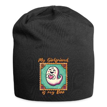 My girlfriend is my boo ghost love - Jersey Beanie - black - Front