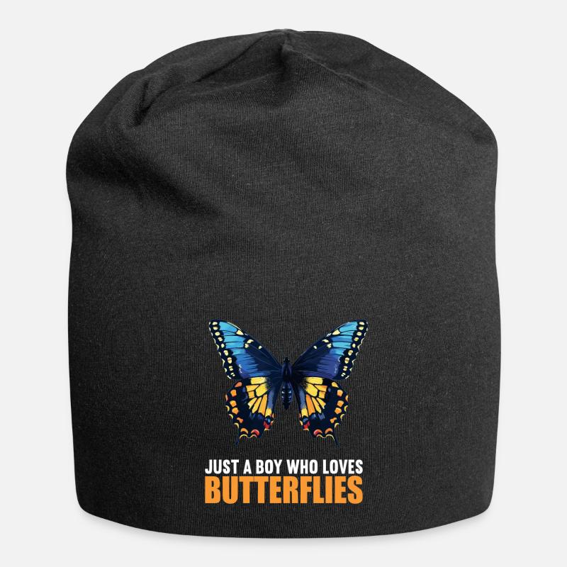Butterfly Schmetterlinge Schmetterling - Jersey-Beanie - Schwarz