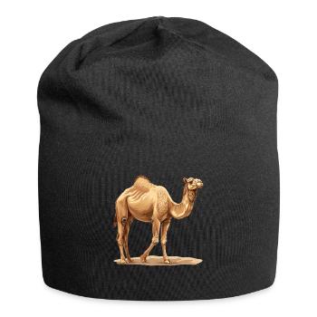Camel Kamele Kamel - Jersey-Beanie - Schwarz - Vorne