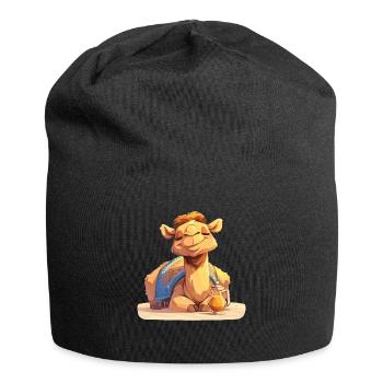 Camel Kamele Kamel - Jersey-Beanie - Schwarz - Vorne