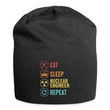 Essen Schlaf Nuklear Ingenieur Wiederholung Energie Nuklear - Jersey-Beanie - Schwarz - Vorne