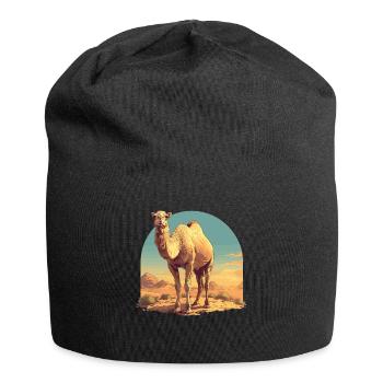 Camel Kamele Kamel - Jersey-Beanie - Schwarz - Vorne