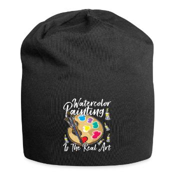 Funny Art Painter Watercolor The Real Drawing Gift - Jersey-Beanie - Schwarz - Vorne