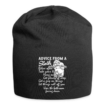 Advice From A Sloth - Jersey Beanie - black - Front