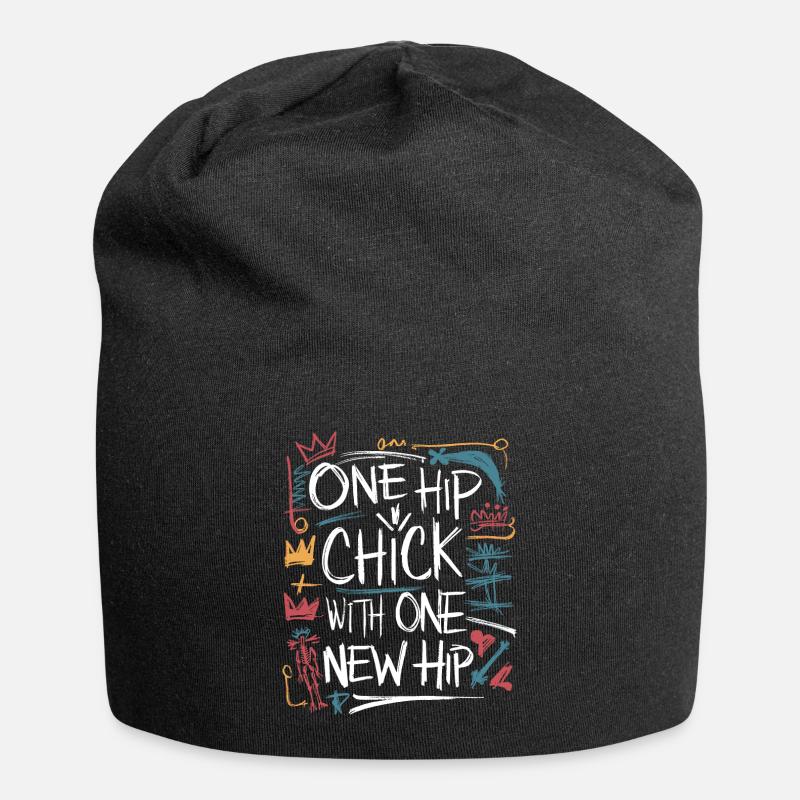 Cool und stark mit neuer Hüfte - Jersey-Beanie - Schwarz