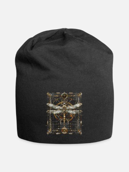 Libellule steampunk - Bonnet en jersey - noir