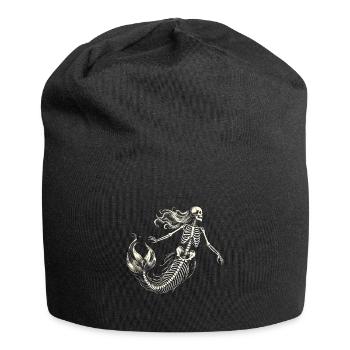 Skeleton Mermaid Mystical Fantasy Art - Jersey Beanie - black - Front