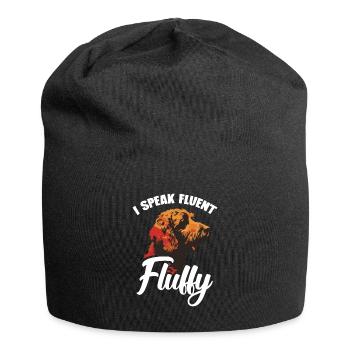 Bernedoodle, Ich Spreche Fließend, Flauschig - Jersey-Beanie - Schwarz - Vorne
