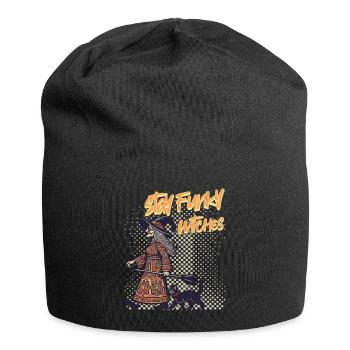 Lustiger Hexen Spruch Katzenliebhaber Hexe - Jersey-Beanie - Schwarz - Vorne