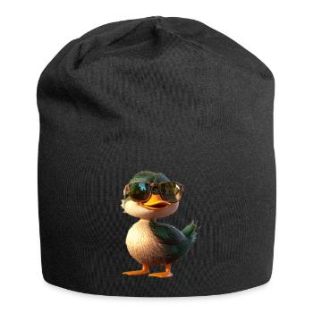 Ente Stockente Entenküken Duck Entlein Erpel Enten - Jersey-Beanie - Schwarz - Vorne