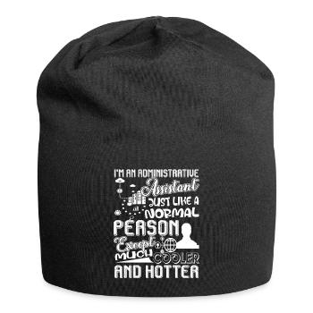 Cooler And Hotter Administrative Assistant - Jersey Beanie - black - Front