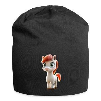 Pony Riding Pony Foal Rider Ponies Riding Pony Farm - Jersey Beanie - black - Front