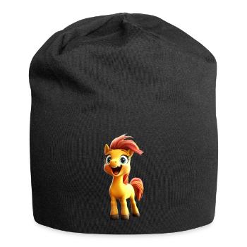 Pony Riding Pony Foal Rider Ponies Riding Pony Farm - Jersey Beanie - black - Front