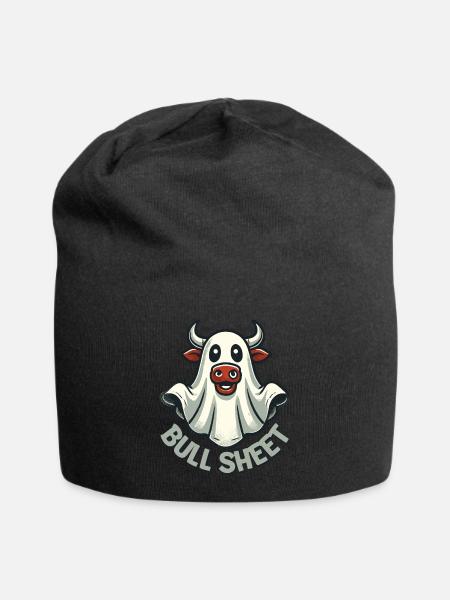 Kuh Geister Spaß Cartoon Bull Sheet - Jersey-Beanie - Schwarz