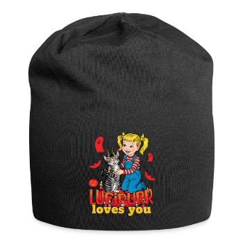 Lucipurr Loves You Sweet Halloween - Jersey Beanie - black - Front