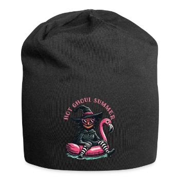 Hot Ghoul Summer Witches Flamingo Fun - Jersey Beanie - black - Front