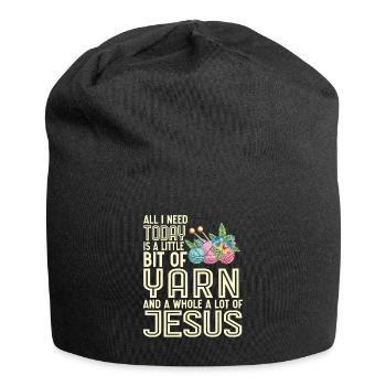 Alles Was Ich Heute Brauche Ist Ein Bisschen Garn - Jersey-Beanie - Schwarz - Vorne