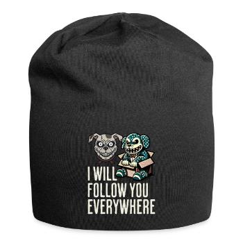 Je te suis partout chien et poupée effrayants - Bonnet en jersey - noir - Devant