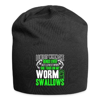Fishing I Like It When She Bends Over - Jersey Beanie - black - Front