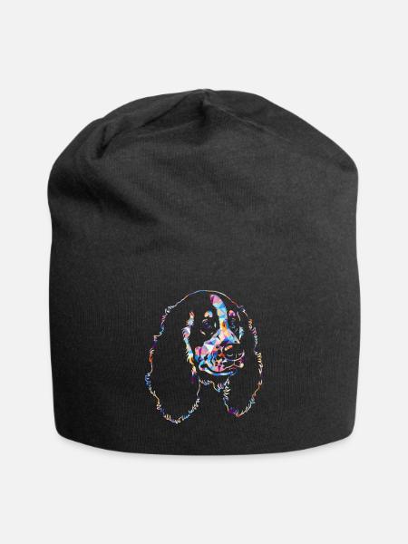 Cocker Spaniel Geometric - Jersey Beanie - black