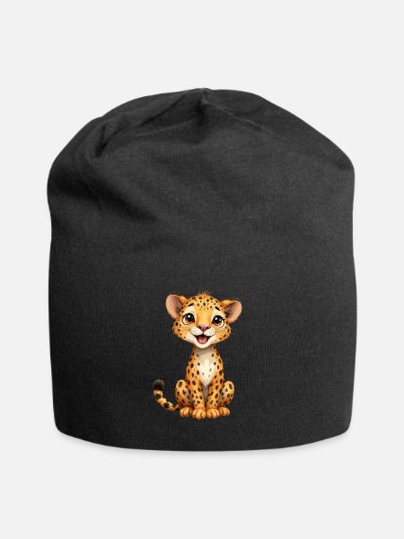 Niedlicher Leopard für Kinder für Kinder - Jersey-Beanie - Schwarz