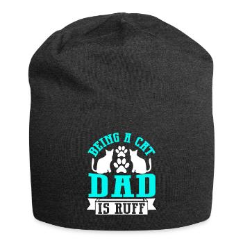 Cat Dad Gifts - Jersey-Beanie - Anthrazit - Vorne