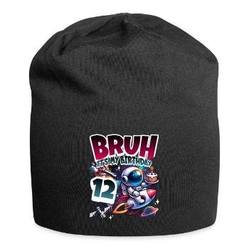 Astronaut 12th Birthday Space - Jersey Beanie - black - Front
