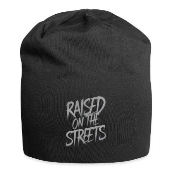 Aufgewachsen auf der Straße - Jersey-Beanie - Schwarz - Vorne