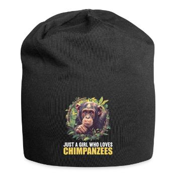 Chimpanzee Schimpansen Schimpanse - Jersey-Beanie - Schwarz - Vorne