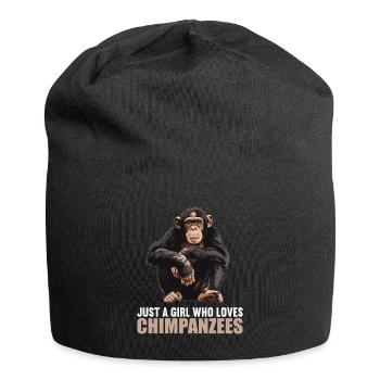 Chimpanzee Schimpansen Schimpanse - Jersey-Beanie - Schwarz - Vorne