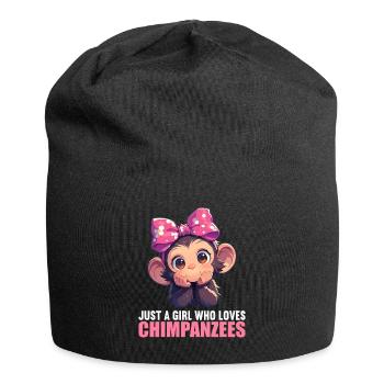 Chimpanzee Schimpansen Schimpanse - Jersey-Beanie - Schwarz - Vorne