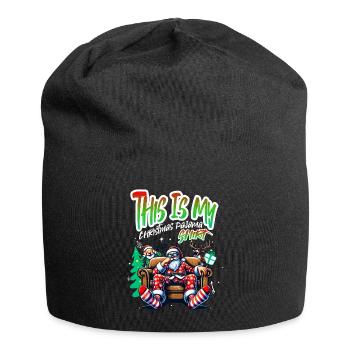 Sleep lazy Santa Claus This is my Christmas pajama - Jersey Beanie - black - Front