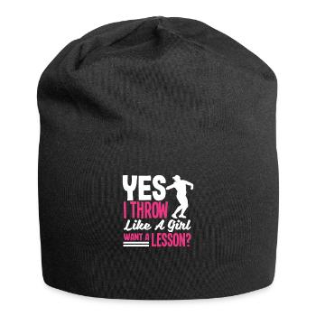 Lancer du disque Athlète Cadeau d’athlète - Bonnet en jersey - noir - Devant
