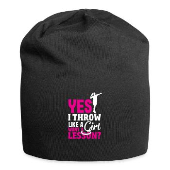 Lancer du disque Athlète Cadeau d’athlète - Bonnet en jersey - noir - Devant