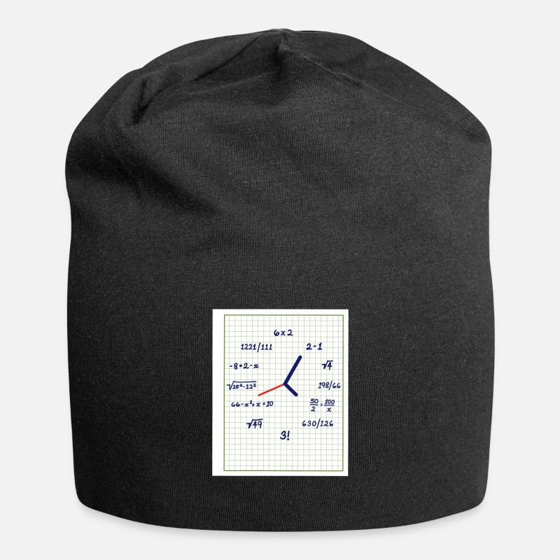 Uhr Mathematik Mit Kreativen Formeln - Jersey-Beanie - Schwarz