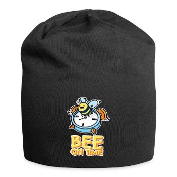 Horloge Abeille À L’heure Drôle Graphique - Bonnet en jersey - noir - Devant