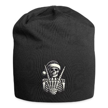 Cool Skeleton Christmas Style - Jersey Beanie - black - Front