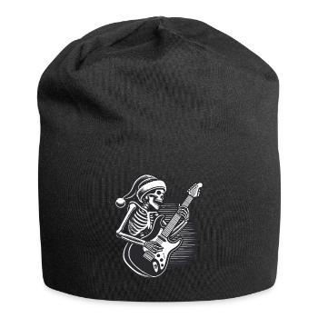 Skeleton Christmas Rock Guitarist - Jersey Beanie - black - Front